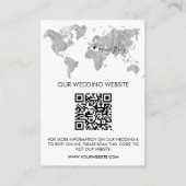 Wereldkaart QR-code bruiloft bestemming Informatiekaartje (Voorkant)