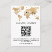 Wereldkaart QR-code bruiloft bestemming Informatiekaartje (Voorkant)