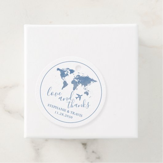 Wereldkaart reis bestemming Bedankt Bedankjes Labels (In situ)