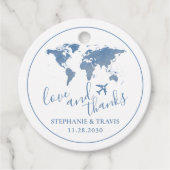 Wereldkaart reis bestemming Bedankt Bedankjes Labels (Voorkant)