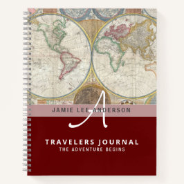 Wereldkaart Reis Pensioen Emmerlijst Cadeau Vader  Notitieboek