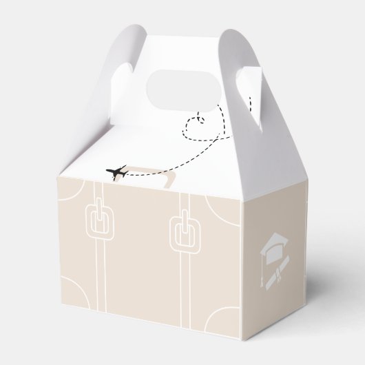 Wereldkaart reisavontuur begint met Afstuderen Bedankdoosjes (Achterkant)