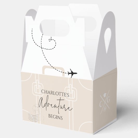 Wereldkaart reisavontuur begint met Afstuderen Bedankdoosjes (Geopend)