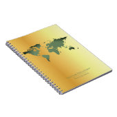 wereldkaart Reisjournaal voor faux gold background Notitieboek (Rechterzijde)