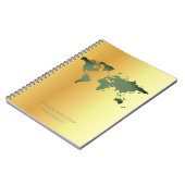 wereldkaart Reisjournaal voor faux gold background Notitieboek (Linkerzijde)