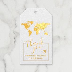 Wereldkaart-reisthema Bestemmingsvoorkeur Cadeaulabels