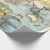  Wereldkaart reizen Cadeaupapier (Hoek)