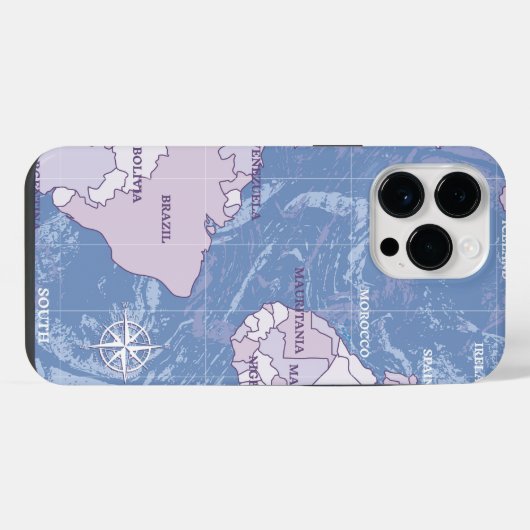 WERELDKAART REIZEN iPhone 14 PRO MAX HOESJE iPhone Hoesje (Achterkant horizontaal)