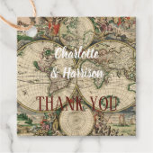  Wereldkaart Reizen Thema Bruiloft Bedankjes Labels (Voorkant)