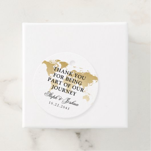 Wereldkaart Reizen Thema Bruiloft Feest Dank u Bedankjes Labels (In situ)