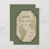 wereldkaart reizen thema bruiloft RSVP (Voorkant / Achterkant)