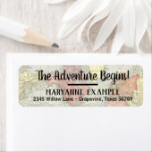 Wereldkaart retouradreslabels etiket (Insitu)