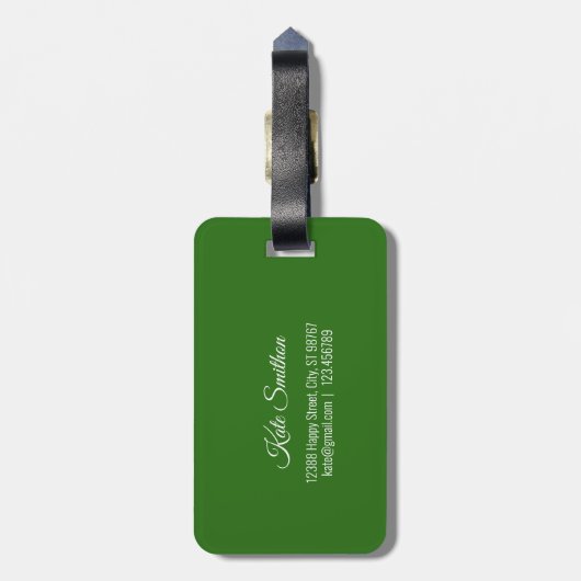 Wereldkaart richt wat een ONEderful World GreenMin Bagagelabel (Achterkant verticaal)