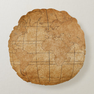 wereldkaart rond kussen