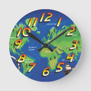 Wereldkaart Ronde Klok