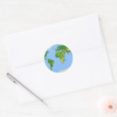 Wereldkaart Ronde Sticker (Envelop)