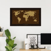 Wereldkaart Rustic Art Poster (Thuiskantoor)