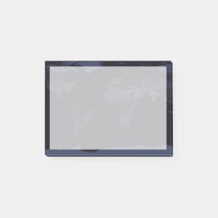 Wereldkaart 's Nachts licht de stad van de aarde. Post-it® Notes