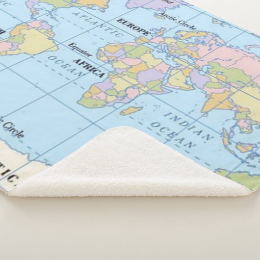 WERELDKAART SHERPA DEKEN (3/4)