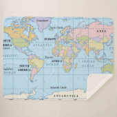 WERELDKAART SHERPA DEKEN (Voorkant (horizontaal))