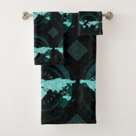 wereldkaart Silhouette Bad Handdoek