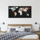 Wereldkaart Silhouette - De creatie van Adam Canvas Afdruk (Insitu (Slaapkamer))