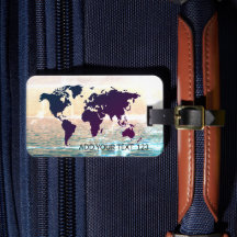 Wereldkaart Sjabloon bagagelabel