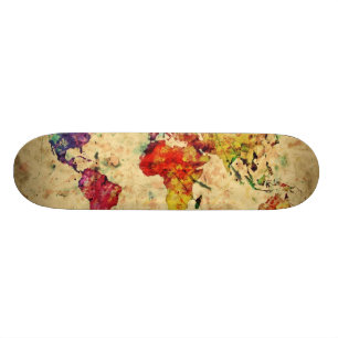 wereldkaart skateboard
