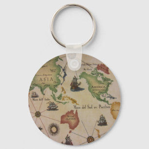 Wereldkaart Sleutelhanger