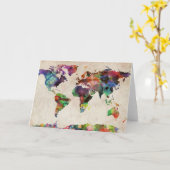 Wereldkaart Stedelijke Waterverf Kaart (Gele Bloem)