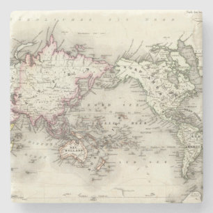 wereldkaart stenen onderzetter