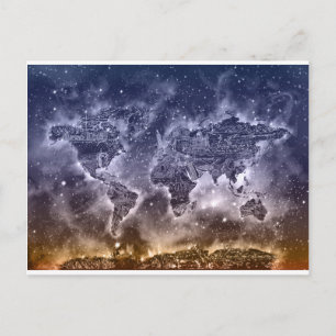 wereldkaart sterrenstelsel 2 briefkaart