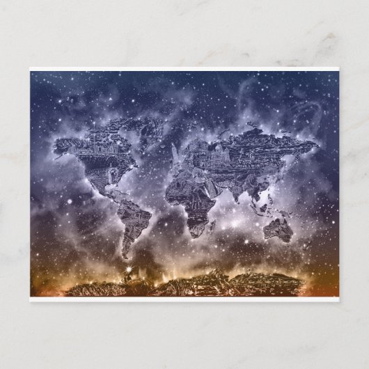 wereldkaart sterrenstelsel 2 briefkaart (Voorkant)