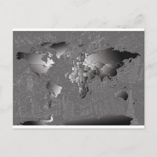 wereldkaart sterrenstelsel zwart en wit 5 briefkaart