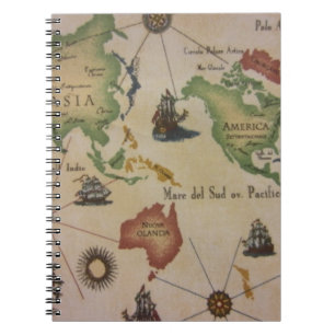 Wereldkaart Stille Oceaan Notitieboek