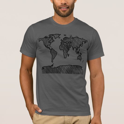 wereldkaart T-shirt (Voorkant)