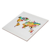 wereldkaart tegeltje (Zijkant)