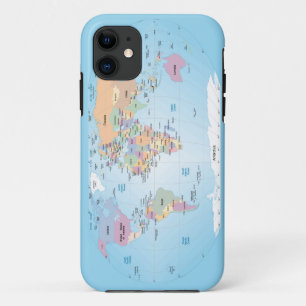 wereldkaart telefoongeval iPhone 11 hoesje