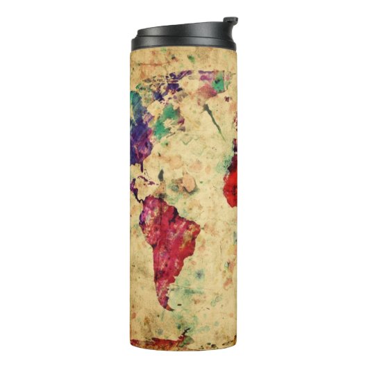 wereldkaart thermosbeker (Gedraaid links)