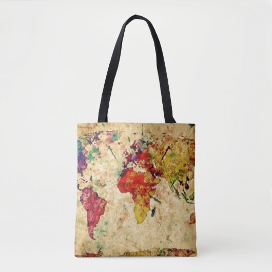  wereldkaart tote bag (Voorkant)