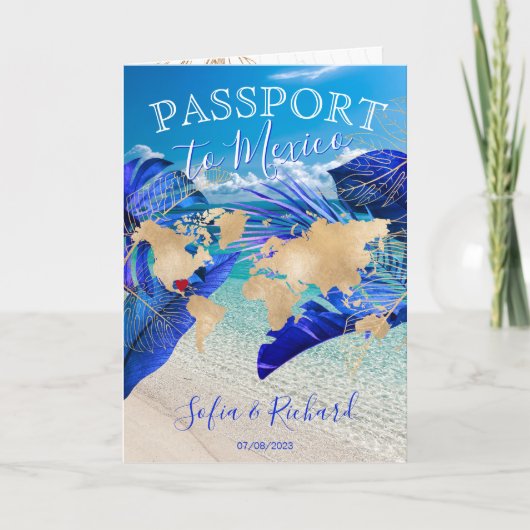 Wereldkaart Tropical Wedding Destination Passport (Voorkant)