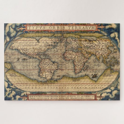  Wereldkaart van Abraham Ortelius 1564 Legpuzzel (Horizontaal)