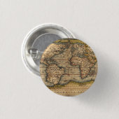  Wereldkaart van Abraham Ortelius 1564 Ronde Button 3,2 Cm (Voorkant /achterkant)
