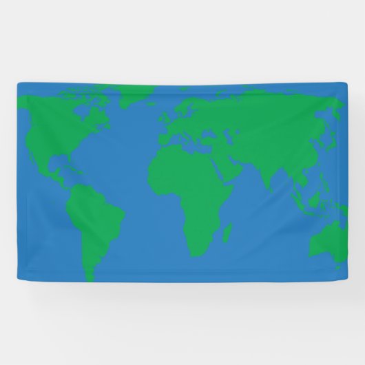 Wereldkaart van continenten Achtergrond Spandoek (Horizontaal)