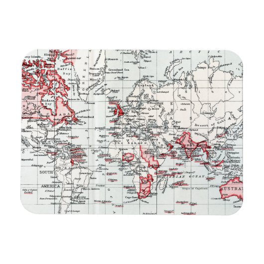 Wereldkaart van de British Possessions in 1904 Magneet (Horizontaal)