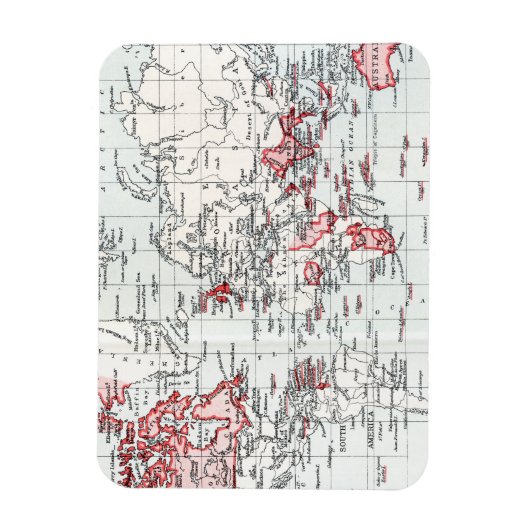 Wereldkaart van de British Possessions in 1904 Magneet (Verticaal)