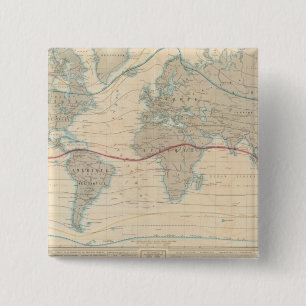 wereldkaart van de vegetatie vierkante button 5,1 cm