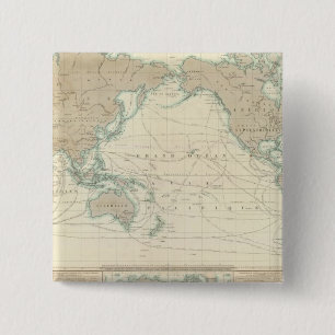 wereldkaart van de verzendkanalen vierkante button 5,1 cm