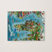 Wereldkaart van dieren legpuzzel (Horizontaal)