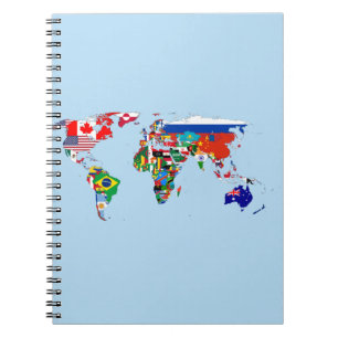 wereldkaart van een speciale fotolaptop van Flags Notitieboek